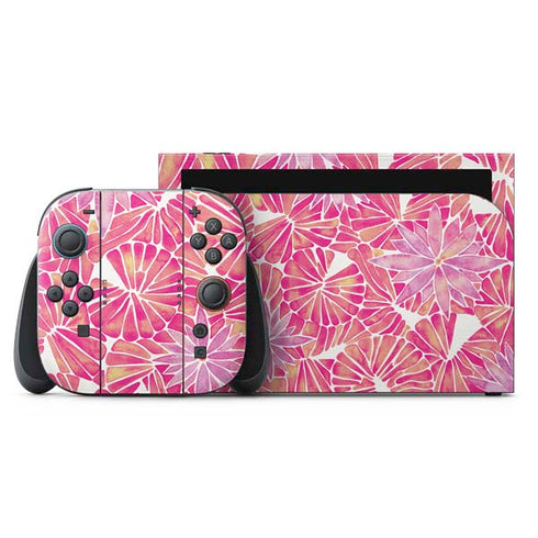 Pink Water Lilies by Cat Coq Nintendo Switch 2 (2025) with Joy-Con Skin